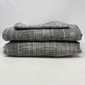 Madison Park King Sheet SET Gray Abstract Print MCM Flat Fitted 1 Pillowcase